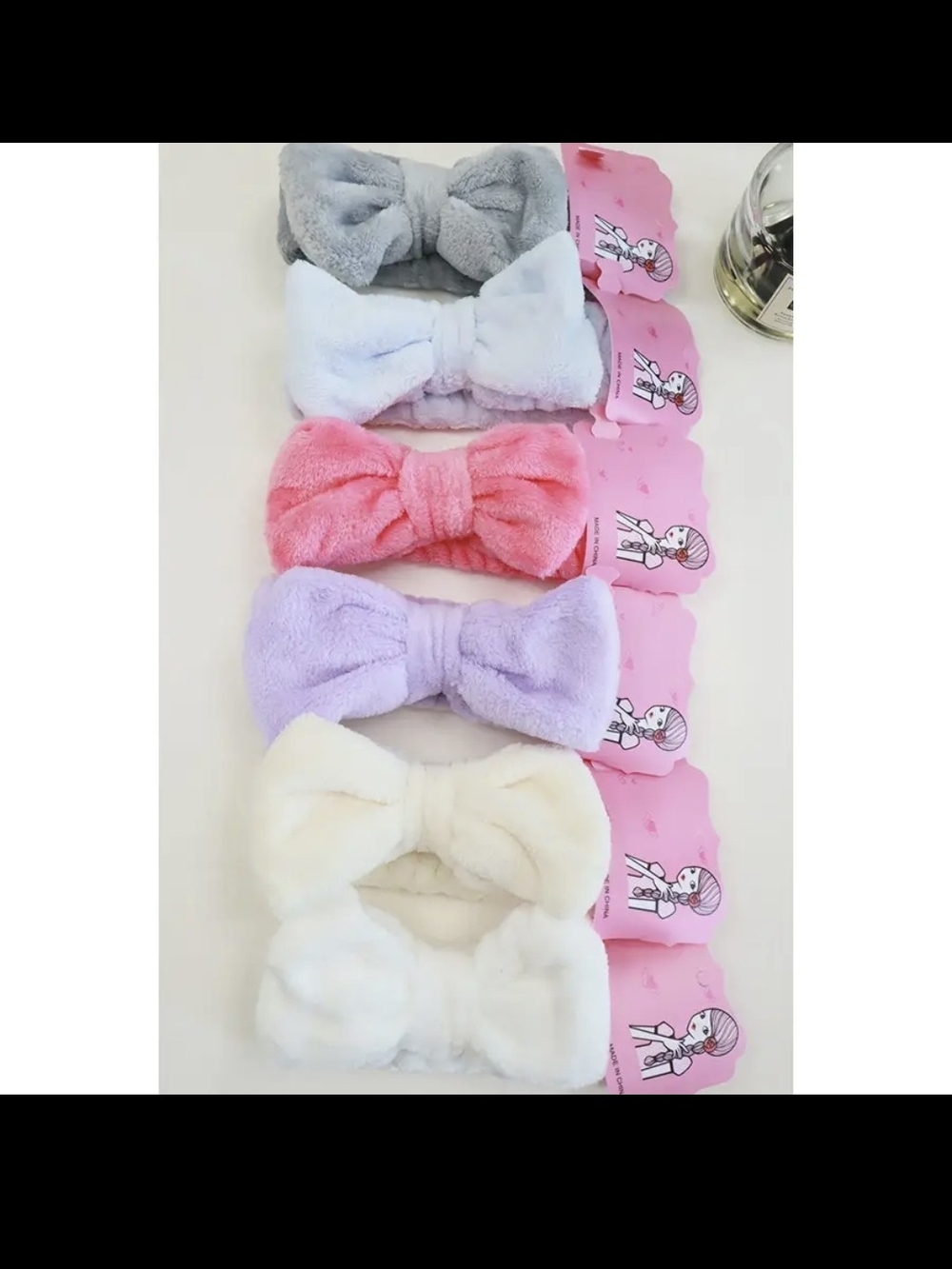 Plush Bow Headband  Multi-Color Soft Hair Accessory